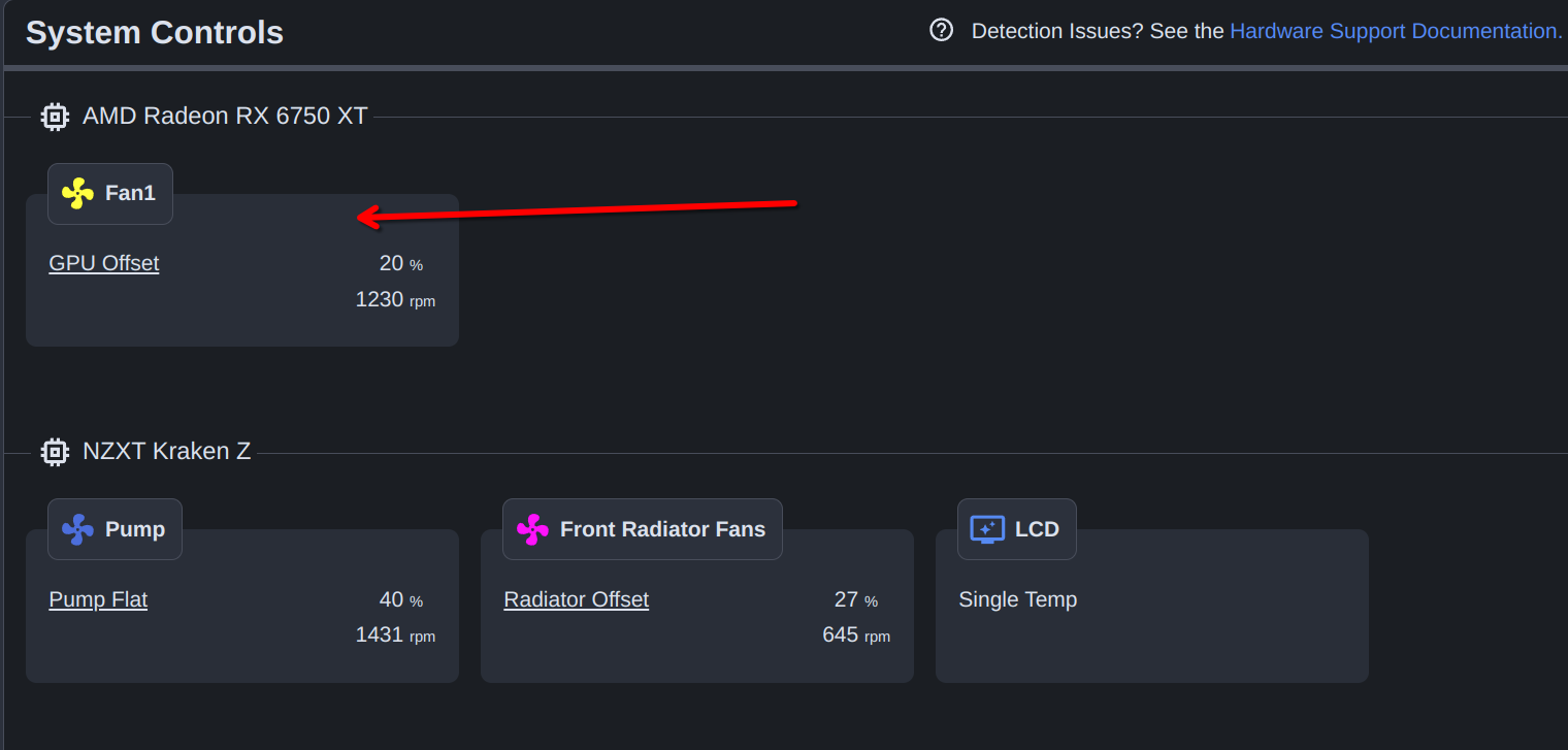 Controls Page